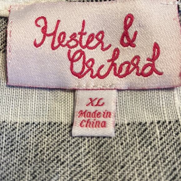 Hester & Orchard Gray & White Linen/Cotton Blend Tunic Top XL - Picture 5 of 6